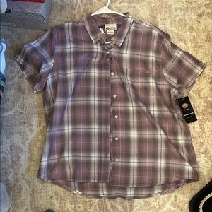 Dickies Women’s Lavender Plaid Button Down Shirt